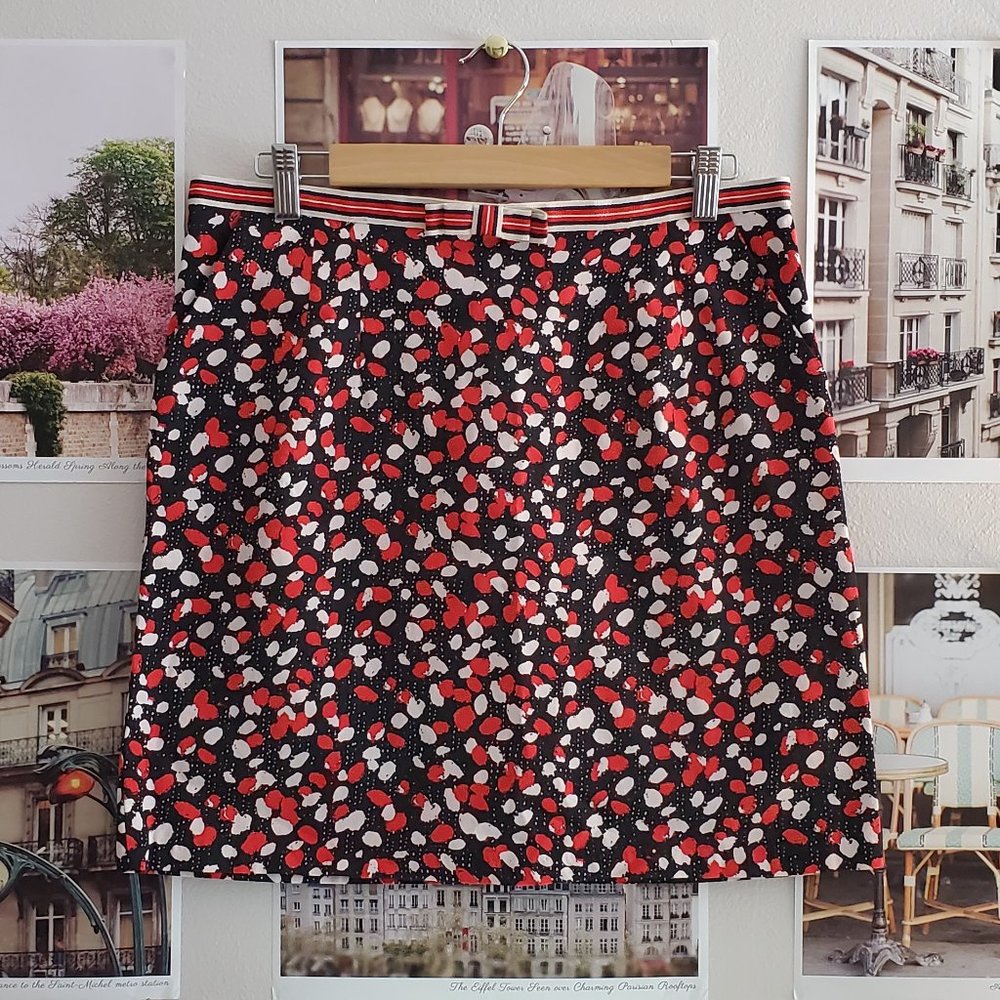 Louche Polka Dot Mini Skirt with Striped Bow